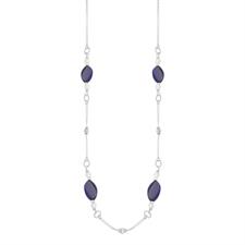 COLLANA PERLE NATURALI AGATA VIOLA IN ARGENTO 925°/°°