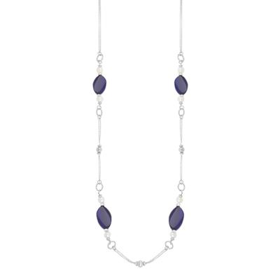 COLLANA PERLE NATURALI AGATA VIOLA IN ARGENTO 925°/°°