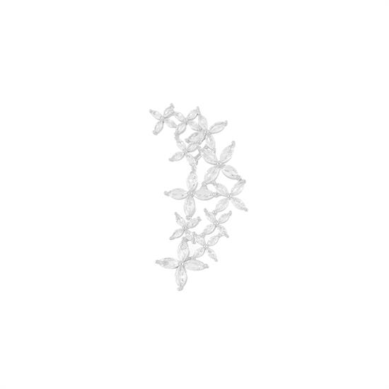 MONO ORECCHINO EARCUFF FIORELLINI ZIRCONATO IN ARGENTO 925°/°°