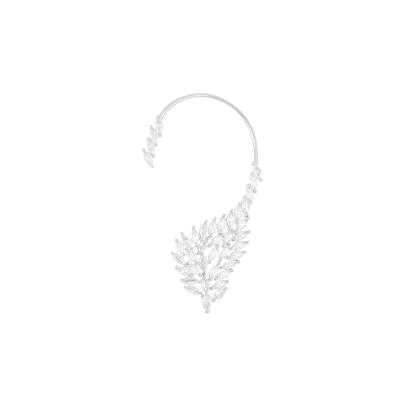 MONO ORECCHINO EARCUFF FOGLIA ZIRCONATA IN ARGENTO 925°/°°