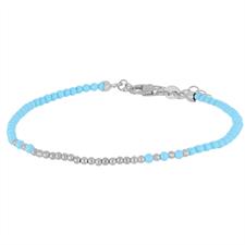 BRACCIALE PALLINI 2MM E PASTA DI TURCHESE 2MM ARGENTO 925°/°°