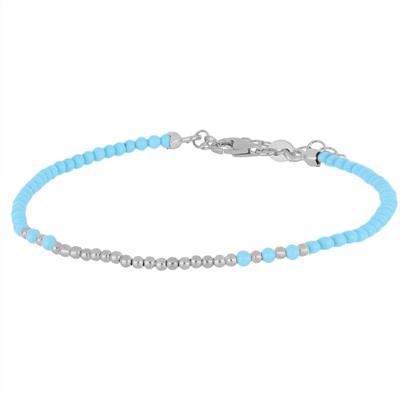 BRACCIALE PALLINI 2MM E PASTA DI TURCHESE 2MM ARGENTO 925°/°°