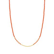 COLLANA CORALLO 2/MMM E PALLINI 2MM IN ARGENTO 925°/°°