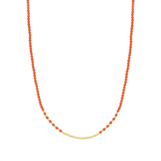 COLLANA CORALLO 2/MMM E PALLINI 2MM IN ARGENTO 925°/°°