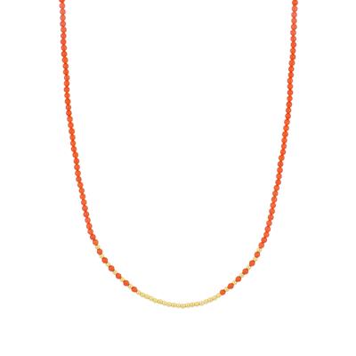 COLLANA CORALLO 2/MMM E PALLINI 2MM IN ARGENTO 925°/°°