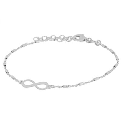 BRACCIALE BUSSOLOTTI DIAMANTATI E INFINITO IN ARGENTO 925°/°°