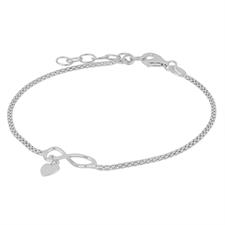 BRACCIALE POP CORN INFINITO CON CUORE PENDENTE IN ARGENTO 925°/°°