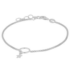 BRACCIALE POP CORN TONDINO CON STELLA PENDENTE IN ARGENTO 925°/°°