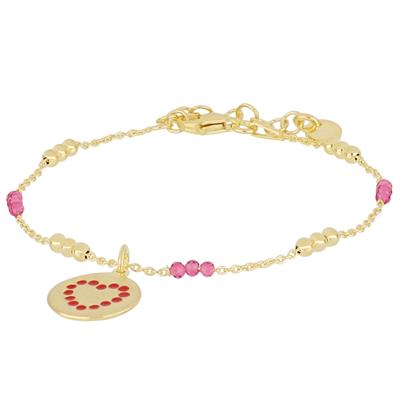 BRACCIALE PIETRINE E TONDINO CON CUORE ZIRCONI IN ARGENTO 925°/°°