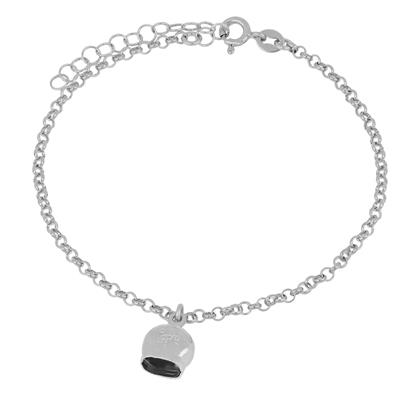 BRACCIALE ROLLO MEDIA E CAMPANELLA PICCOLA IN ARGENTO 925°/°°