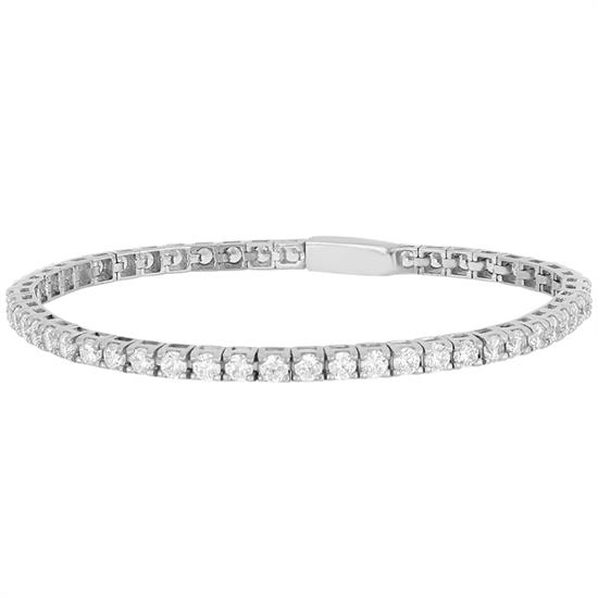 BRACCIALE TENNIS 2,5MM BIANCO ARG.925°/°° ZIRCONI CHIUSURA SCATTO