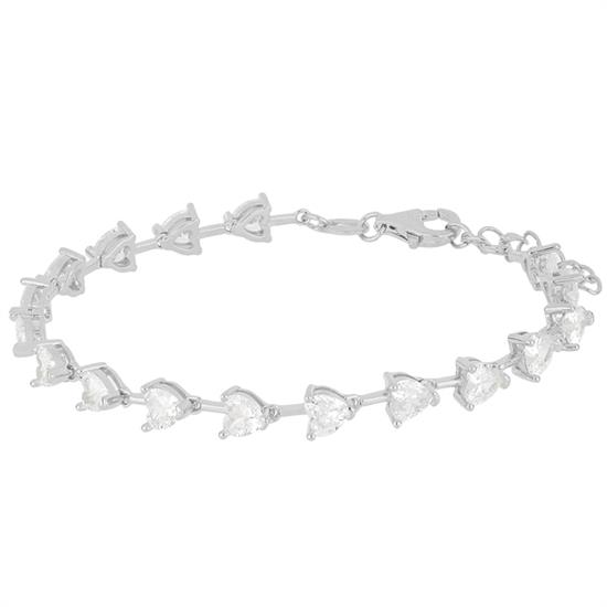 BRACCIALE BACCHETTINE E CUORI ZIRCONATI IN ARGNETO 925°/°°