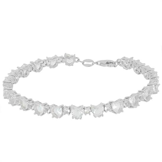 BRACCIALE MULTI CUORE TENNIS ZIRCONATO IN ARGENTO 925°/°°