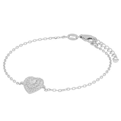 BRACCIALE CUORE GIRI DI ZIRCONI IN ARGENTO 925°/°°