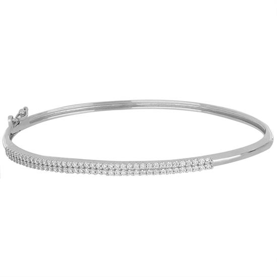 BRACCIALE MANETTA ZIRCONI GRIFFE SCATTO IN ARGENTO 925°/°°