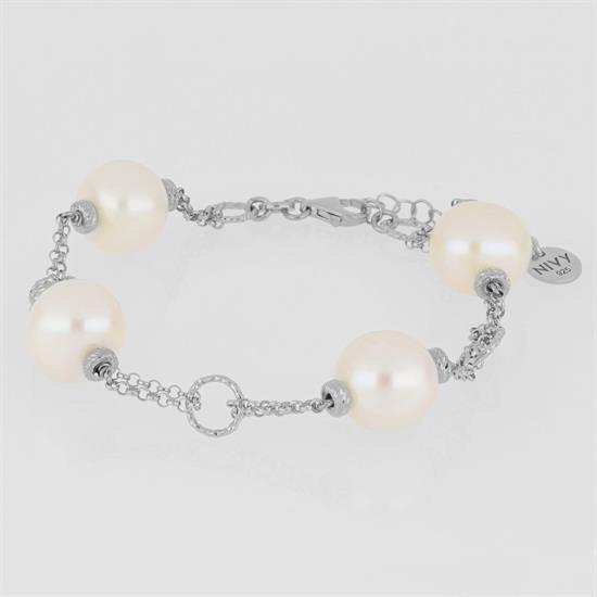 BRACCIALE PERLE DI FIUME IN ARGENTO 925°/°°