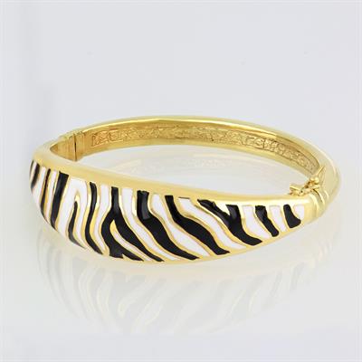 BRACCIALE SMALTO ZEBRA IN ARGENTO 925°/°°