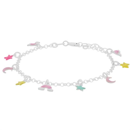 BRACCIALE BIMBO STELLA LUNA E ARCOBALENO IN ARGENTO 925°/°°