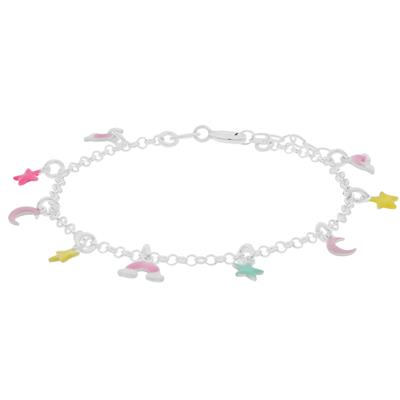 BRACCIALE BIMBO STELLA LUNA E ARCOBALENO IN ARGENTO 925°/°°