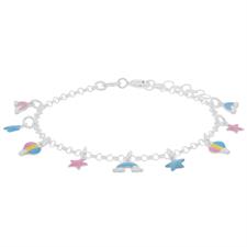 BRACCIALE BIMBO STELLA ARCOBALENO MONGOLFIERA IN ARGENTO 925°/°°