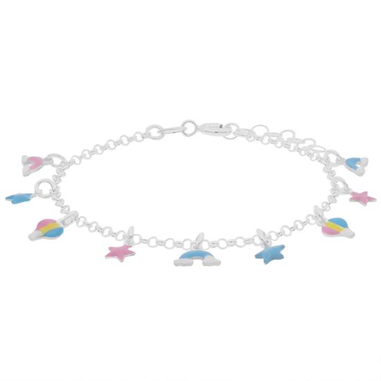 BRACCIALE BIMBO STELLA ARCOBALENO MONGOLFIERA IN ARGENTO 925°/°°