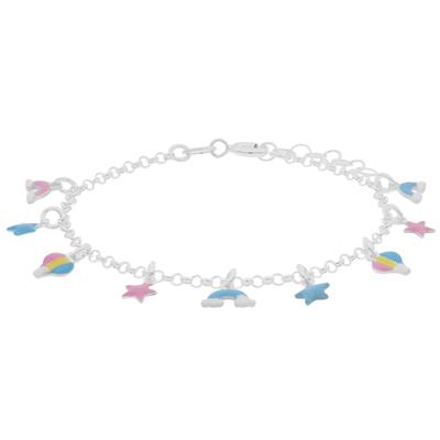 BRACCIALE BIMBO STELLA ARCOBALENO MONGOLFIERA IN ARGENTO 925°/°°