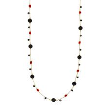 COLLANA CORALLO E PIETRE DURE IN ARGENTO 925°/°°