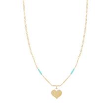 COLLANA ROLLO BACCHETTINE CUORE PENDENTE IN ARGENTO 925°/°°