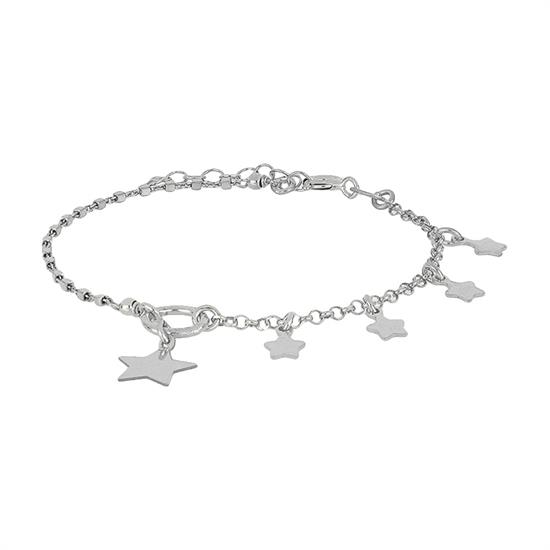 BRACCIALE CATENA CUBOTTI STELLINE MICRO E STELLA IN ARGENTO 925 °/°°