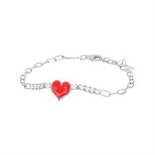 BRACCIALE ROLLO E TENNIS CON CUORE SMALTATO IN ARGENTO 925°/°°