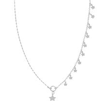 COLLANA CATENA CUBOTTI STELLINE MICRO E STELLA IN ARGENTO 925 °/°°