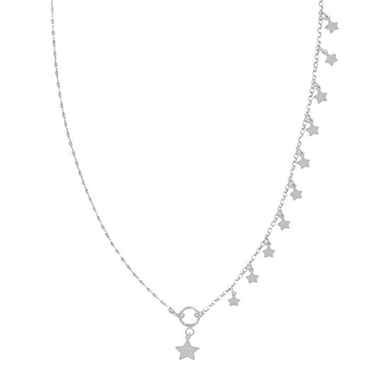 COLLANA CATENA CUBOTTI STELLINE MICRO E STELLA IN ARGENTO 925 °/°°