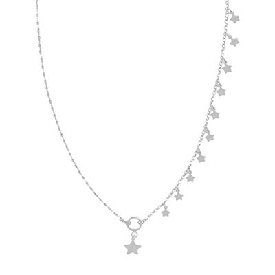 COLLANA CATENA CUBOTTI STELLINE MICRO E STELLA IN ARGENTO 925 °/°°