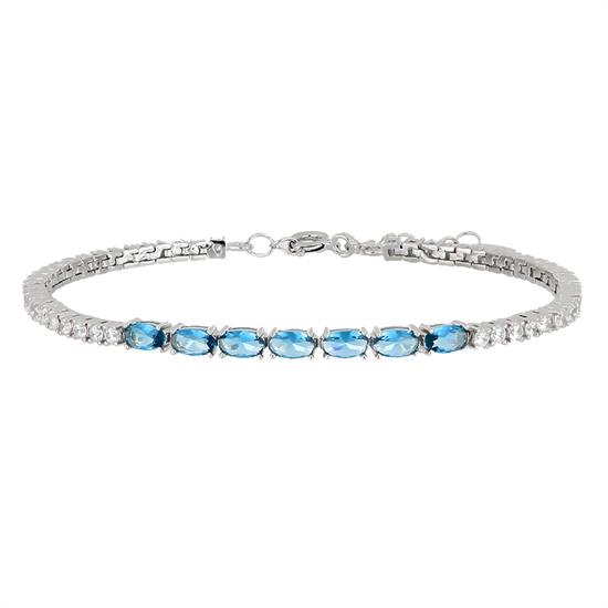 BRACCIALE TENNIS ZIRCONI CON CENTRALI GOCCE IN ARGENTO 925°/°°