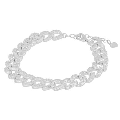 BRACCIALE GROUMETTA ZIRCONATA IN ARGENTO 925°/°°