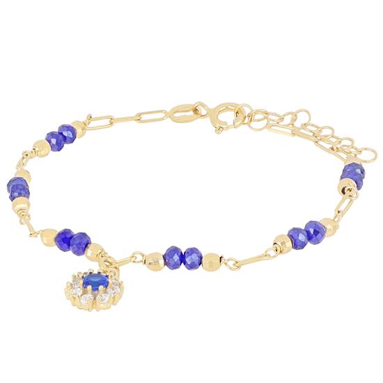 BRACCIALE PIETRINE CON FIORE PENDENTE PAVE' IN ARGENTO 925°/°°