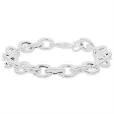 BRACCIALE MAGLIE OVALI VUOTE IN ARGENTO 925°/°°