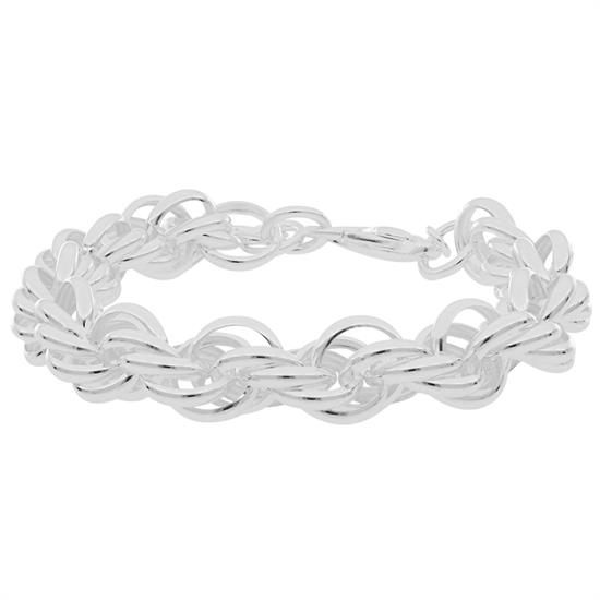 BRACCIALE MAGLIE OVALI VUOTE IN ARGENTO 925°/°°