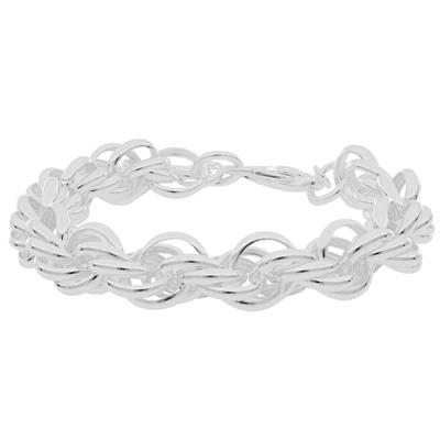 BRACCIALE MAGLIE OVALI VUOTE IN ARGENTO 925°/°°