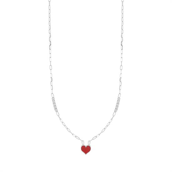 COLLANA ROLLO E TENNIS CON CUORE SMALTATO IN ARGENTO 925°/°°