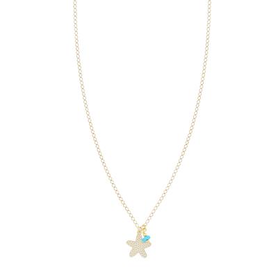 COLLANA STELLA MARINA E TURCHESE IN ARGENTO 925°/°°