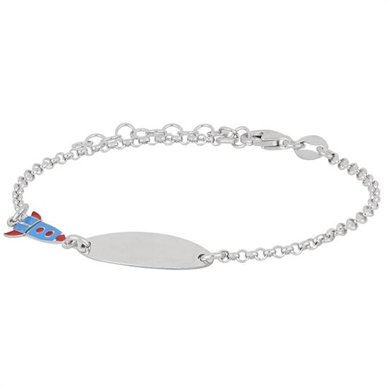 BRACCIALE BIMBO RAZZO CON TARGHETTA IN ARGENTO 925°/°°