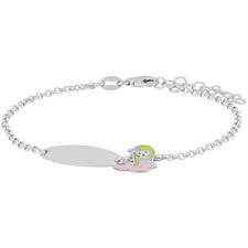 BRACCIALE BIMBA SIRENA CON TARGHETTA IN ARGENTO 925°/°°