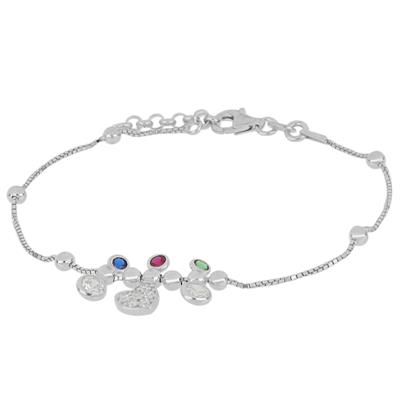 BRACCIALE VENEZIANA PALLINI PASSANTI CUORE E ZIRCONI ARGENTO 925°/°°