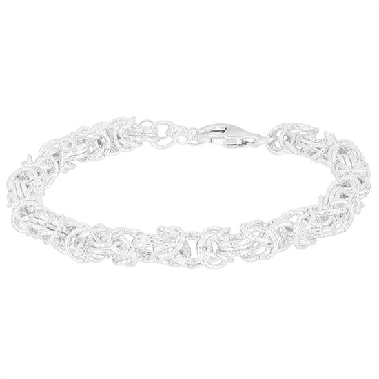 BRACCIALE MAGLIA BIZANTINA DIAMANTATA IN ARGENTO 925°/°°