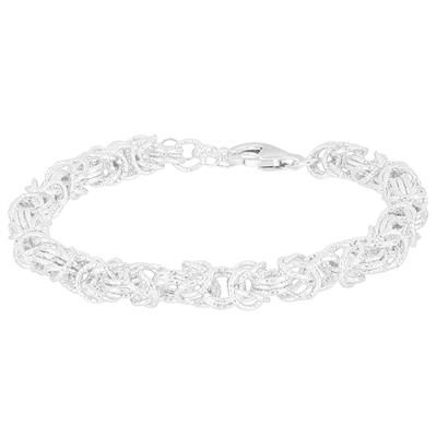 BRACCIALE MAGLIA BIZANTINA DIAMANTATA IN ARGENTO 925°/°°