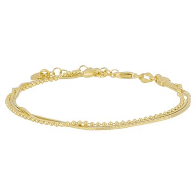 BRACCIALE DUE FILI SNAKE SOTTILE E PALLINI DIAMANTATI ARGENTO925°/°°