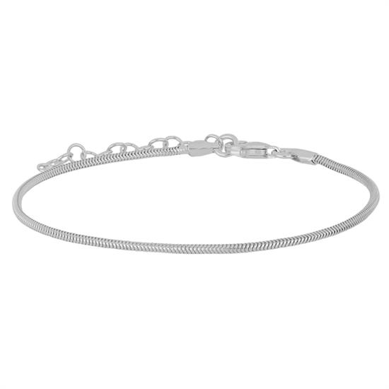 BRACCIALE CODA DI TOPO IN ARGENTO 925°/°°