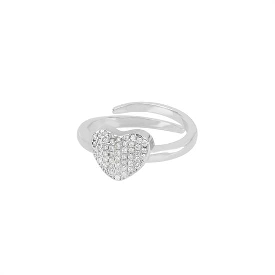 ANELLO CUORE PAVE' ZIRCONI IN ARGENTO 925°/°°