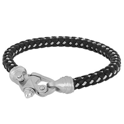 BRACCIALE IN ACCIAIO E CORDA